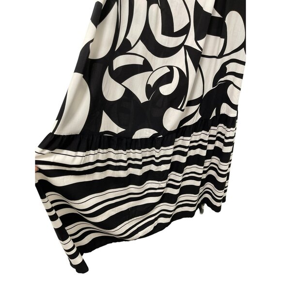 Farm Rio Black White Abstract-Print Maxi Dress Size Large NWT - Picture 4 of 10